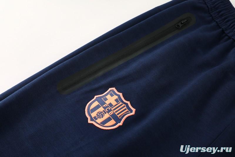 25/26 Barcelona 01 Royal Blue Hoodie Full Zipper Jacket+Long Pants