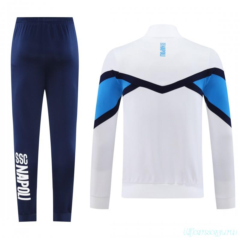 25/26 Napoli White Full Zipper Jacket+Long Pants