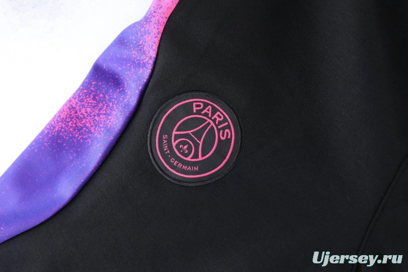 2025 Air Jordan Jumpman Black Purple Hoodie Full Zipper Jacket+Long Pants