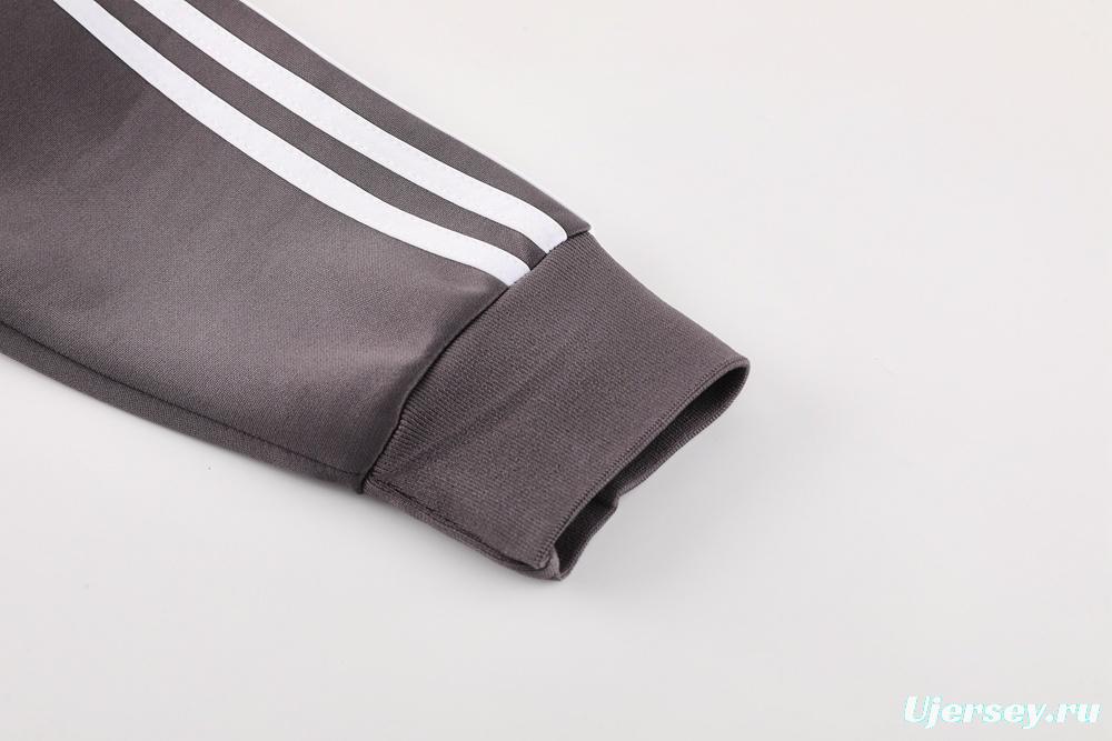 25/26 Real Madrid Light Grey Full Zipper Jacket+Long Pants