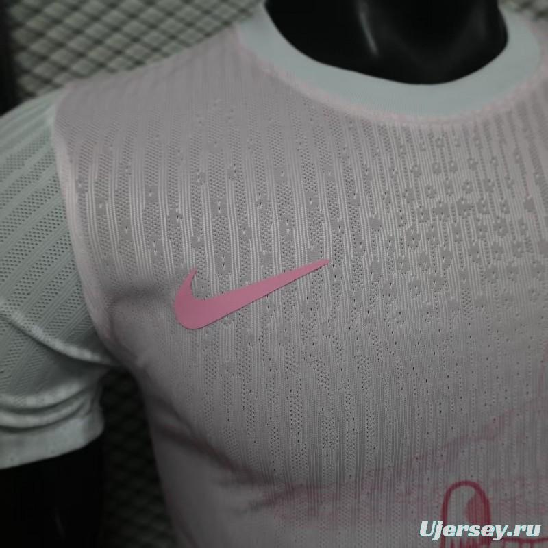 Player Version 2026 Brazil Special Edition White with Christ the Redeemer Pink Pattern Jersey