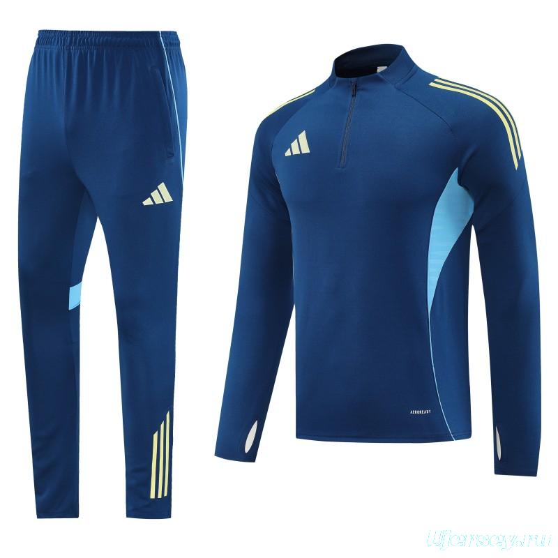 25/26  Adidas Navy Blue Full zipper Jacket Tracksuit+ long pants
