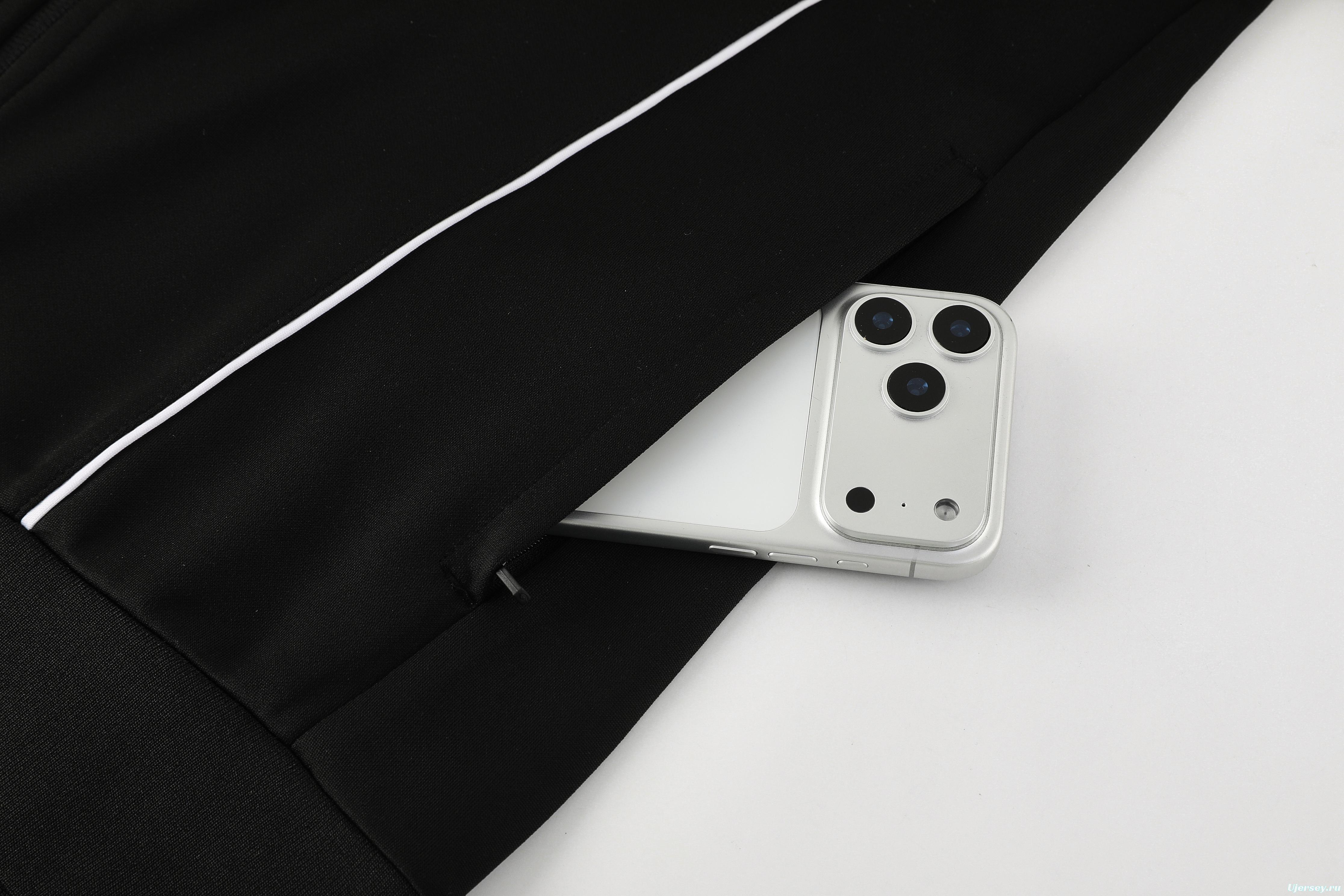 25/26 Olympique Marseille Black Full zipper Jacket Tracksuit+ long pants