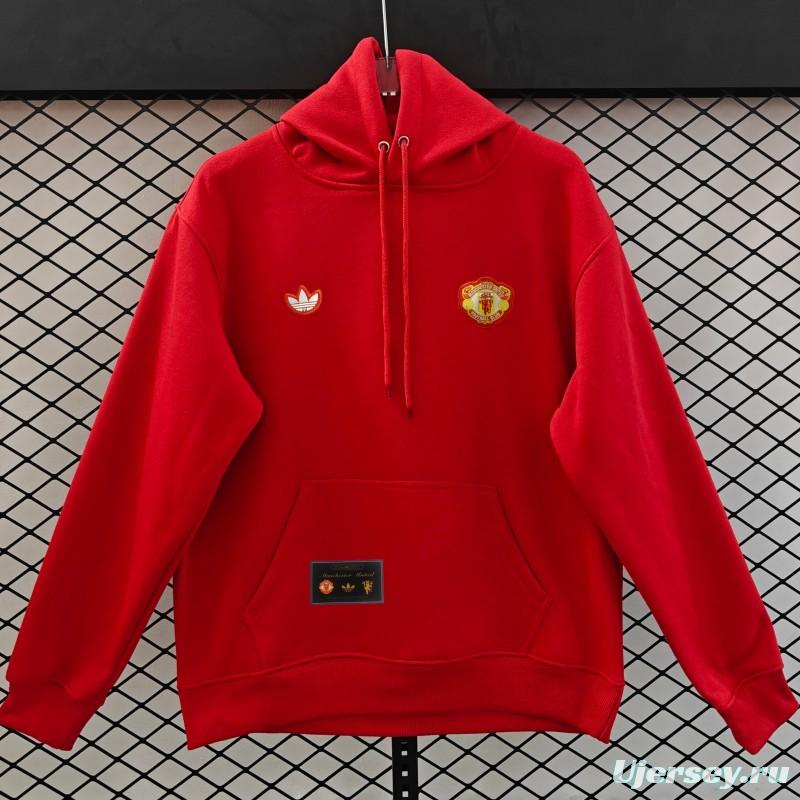 25/26 Manchester United Retro Embroidered Logo Hoodie 9 Colors