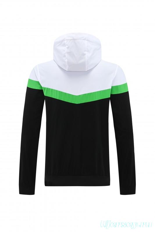 25/26 Real Betis White Black Green  Full zipper Jacket Tracksuit+ long pants