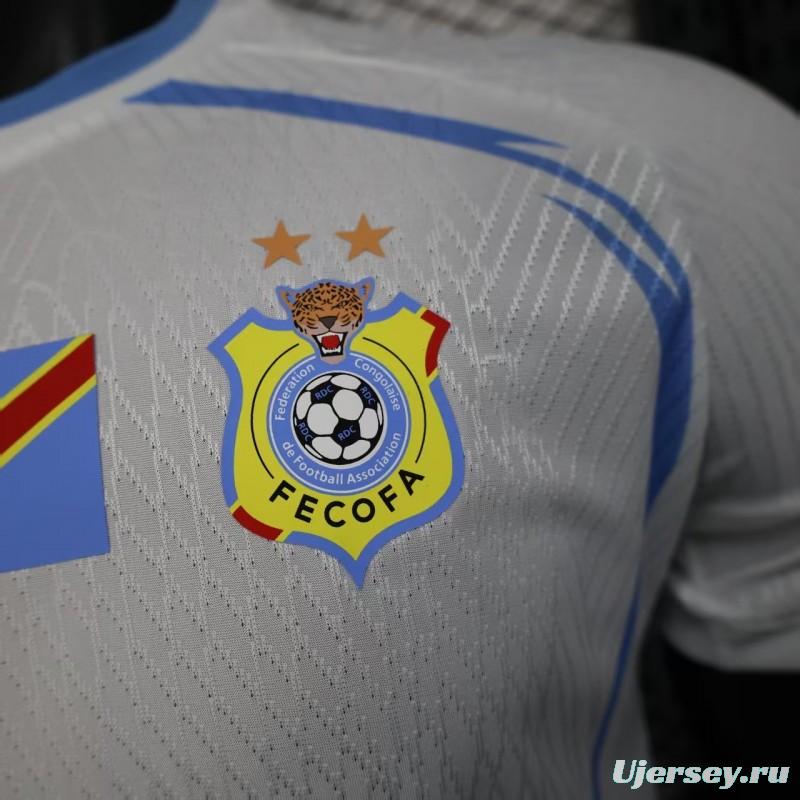 Player Version 2026 DR Congo Third White Blue Geometric Jersey