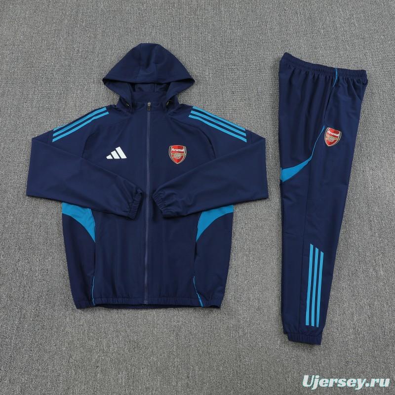 25/26 Arsenal Navy Blue Full zipper Jacket Tracksuit+ long pants