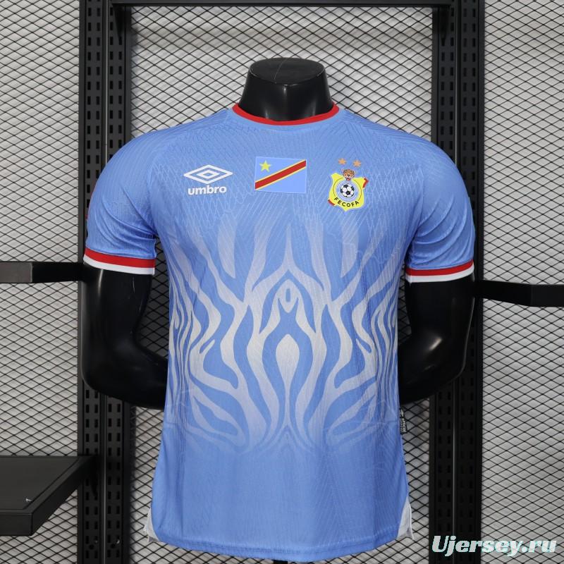 Player Version 2026 DR Congo Home Sky Blue Flame Jersey