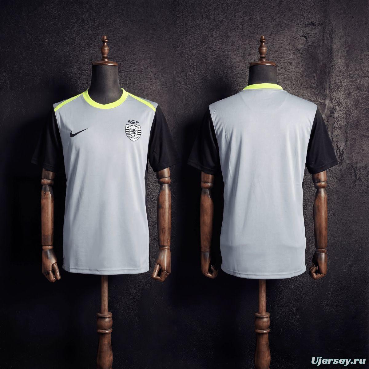 25/26 Sporting Lisbon Training Jersey Gray Jersey