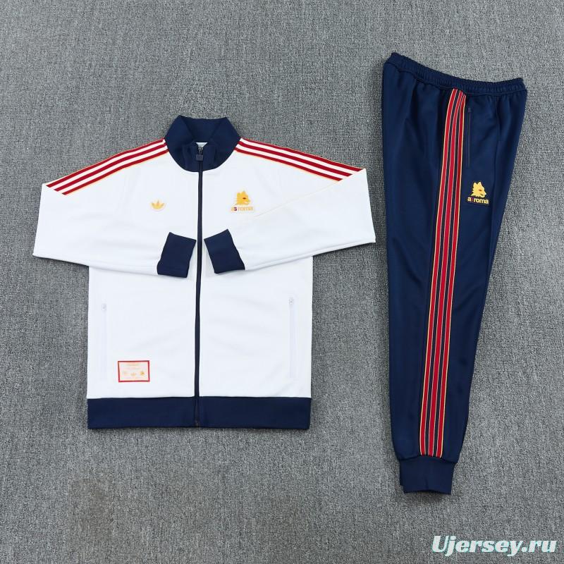 25/26 Roma White Full Zipper Jacket + Long Pants