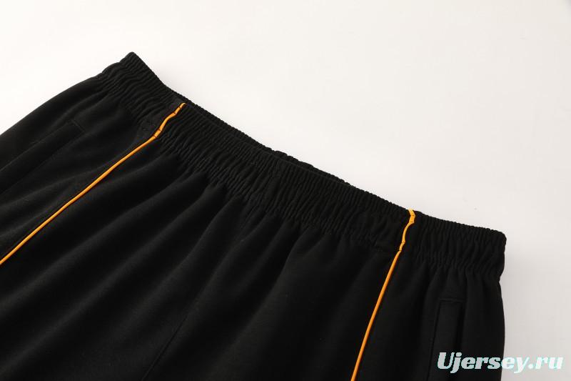 26/27 Roma Black Full Zipper Hooded Jacket Tracksuit + Long Pants