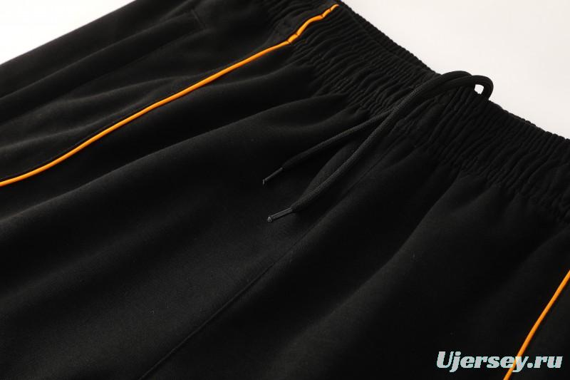 26/27 Roma Black Full Zipper Hooded Jacket Tracksuit + Long Pants