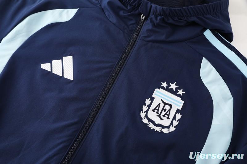 2026 Argentina Navy Blue Full Zipper Jacket + Long Pants