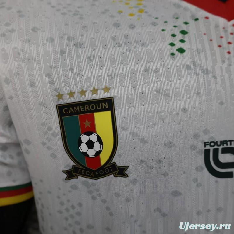 2026 Player Version Cameroon Home White with Red, Dot Pattern Jersey