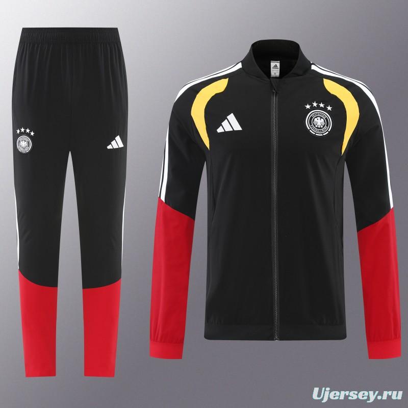 2026 Germany Black Full Windbreaker + Long Pants