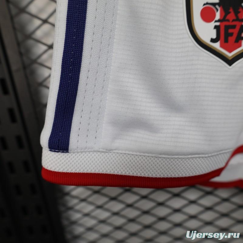 2026 Player Version Japan White with Navy Blue Stripes Shorts