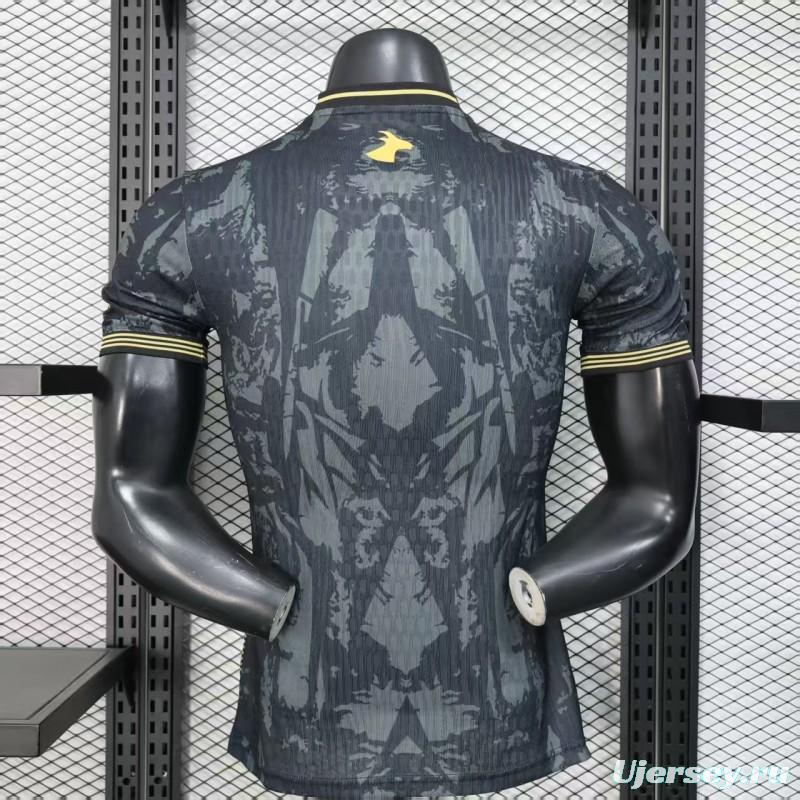 2026 Player Version Portugal Dark Grey with Abstract Graphic Pattern Jersey