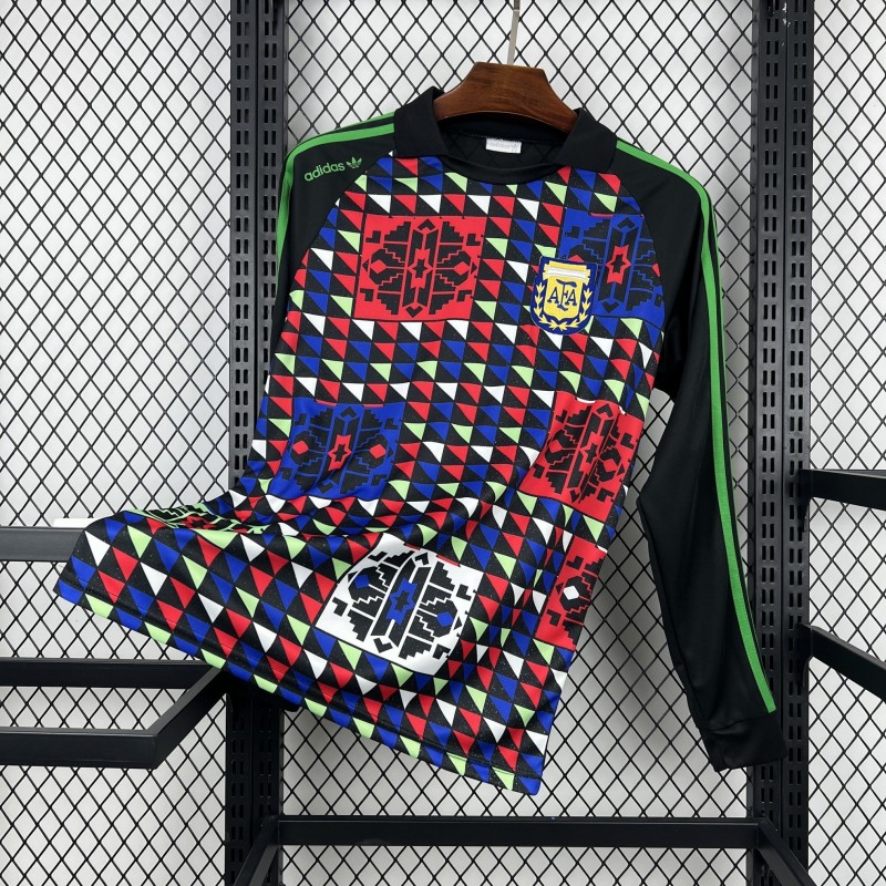 1990 Retro Argentina Goalkeeper Long Sleeve Jersey