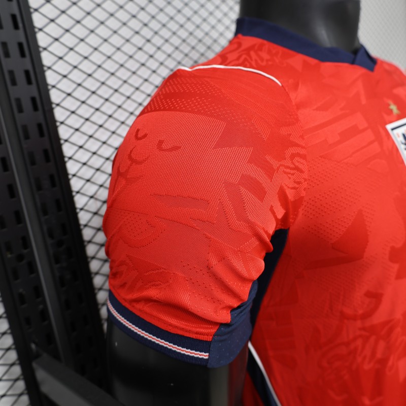 2026 Player Version England Red with Abstract Graphic Pattern Jersey