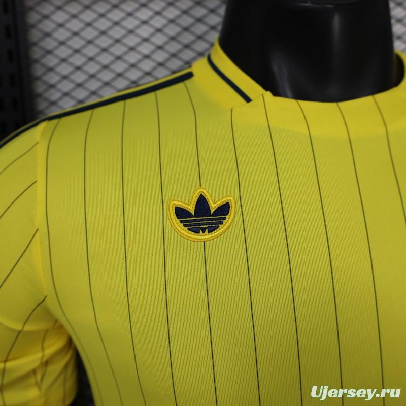 25/26 Player Version Al Nassr FC Yellow with Thin Black Pinstripes Jersey