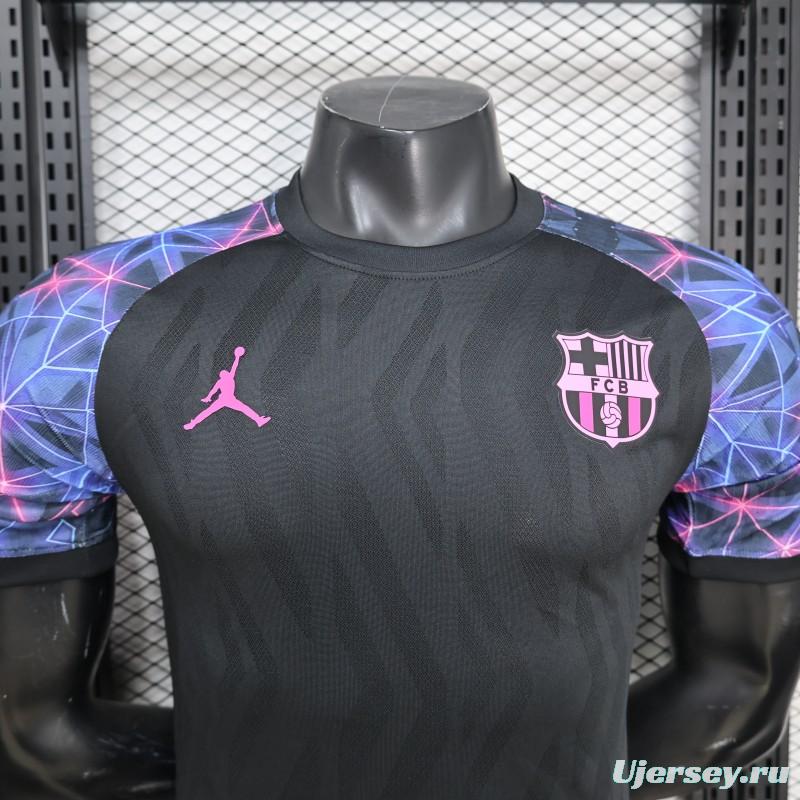 Player Version 25/26 FC Barcelona Black with Neon Geometric Pattern Jersey