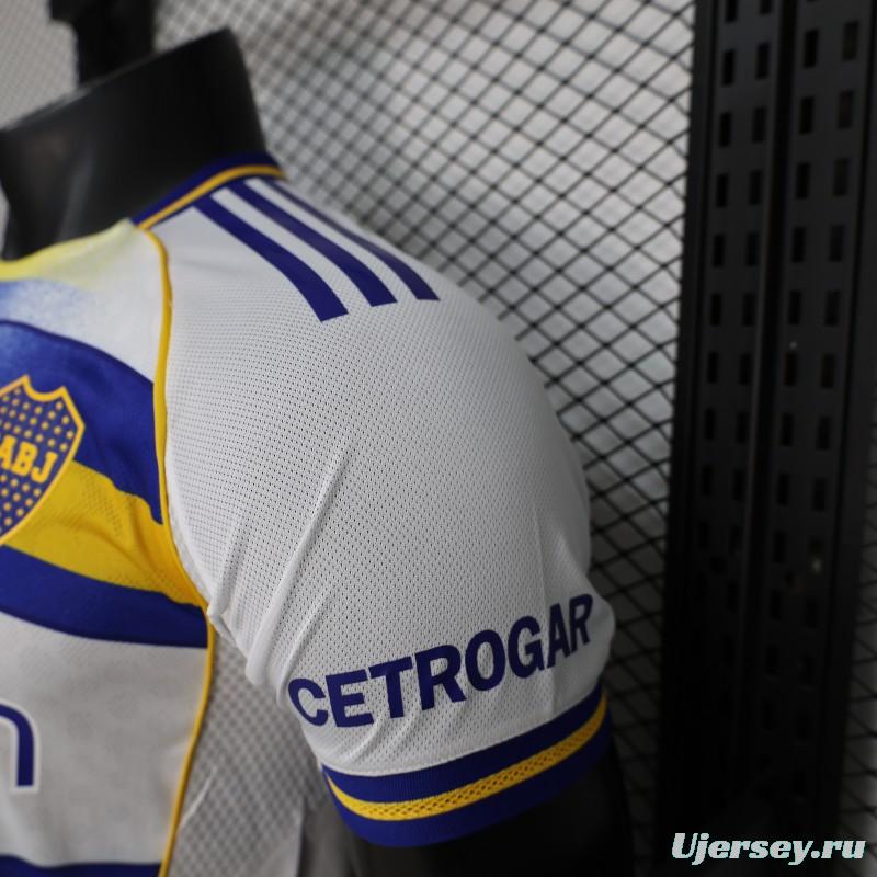 25/26 Player Version Boca Juniors White with Blue and Yellow Gradient Horizontal Stripes Jersey