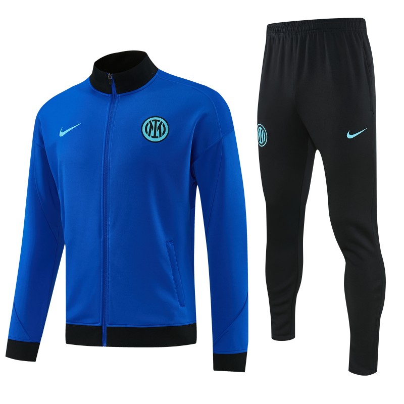 26/27 Inter Milan Blue Full Zipper Jacket Tracksuit + Black Long Pants