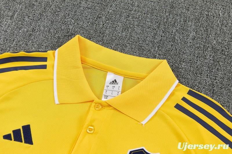 26/27 Boca Yellow Polo Training Shirt + Long Pants Tracksuit