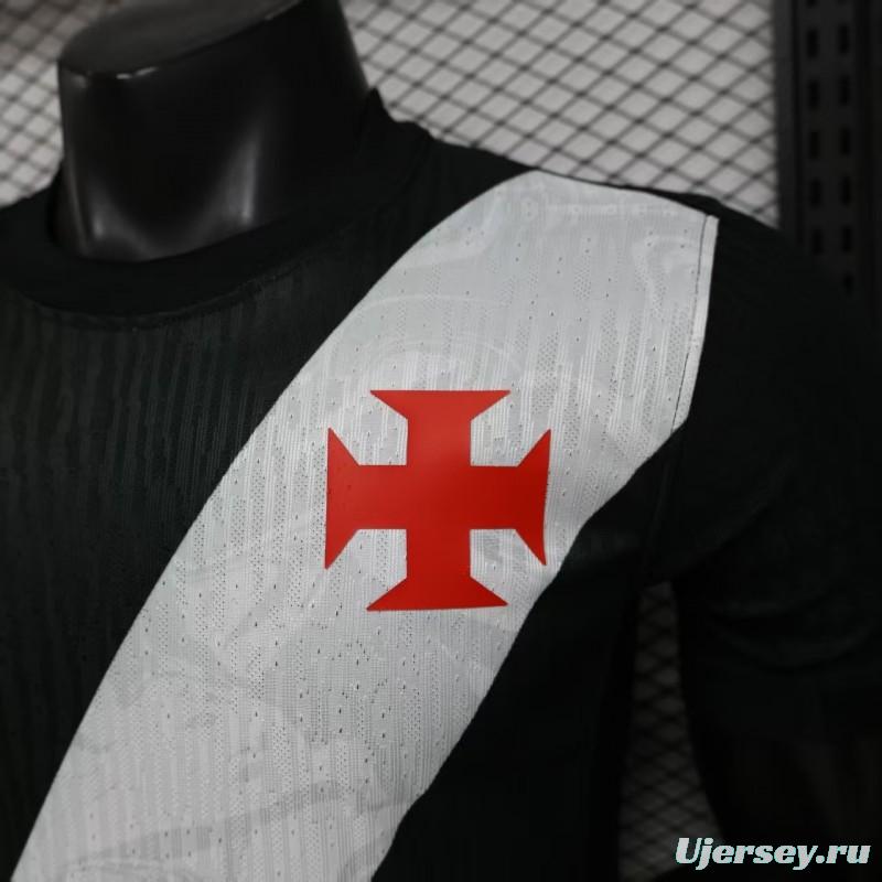 Player Version 26/27 Vasco da Gama Home Black with White Diagonal Sash Jersey