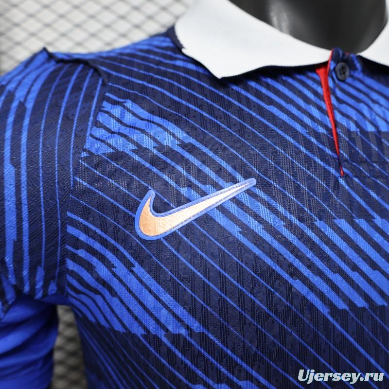 Player Version 2026 France Blue with Diagonal Stripe Pattern Special Edition Jersey