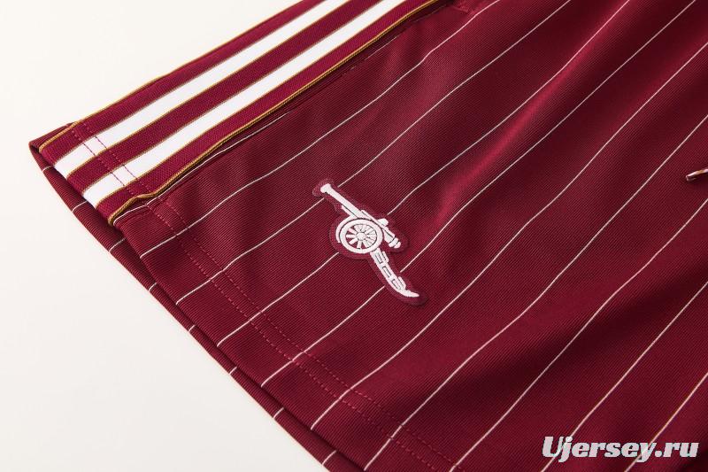 26/27  Arsenal  Maroon Pinstripe Short Sleeve+Soccer Shorts