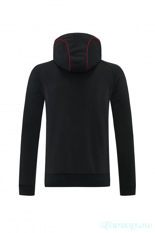 26/27 Liverpool  Black Full Zipper Hooded Jacket Tracksuit + Long Pants