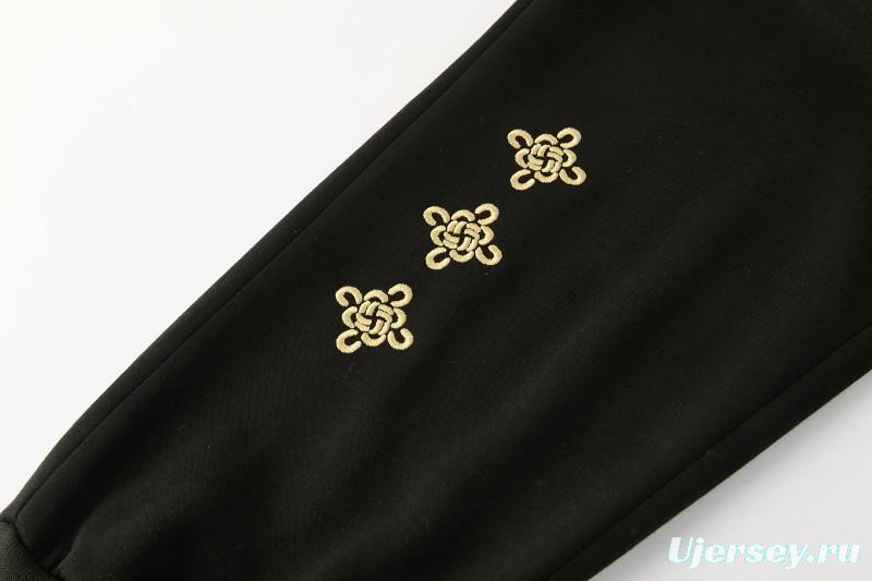 26/27 Manchester United Black Pullover Hooded Tracksuit + Long Pants