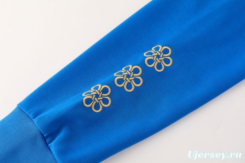 26/27 Real Madrid Royal Blue Pullover Hooded Tracksuit + Long Pants