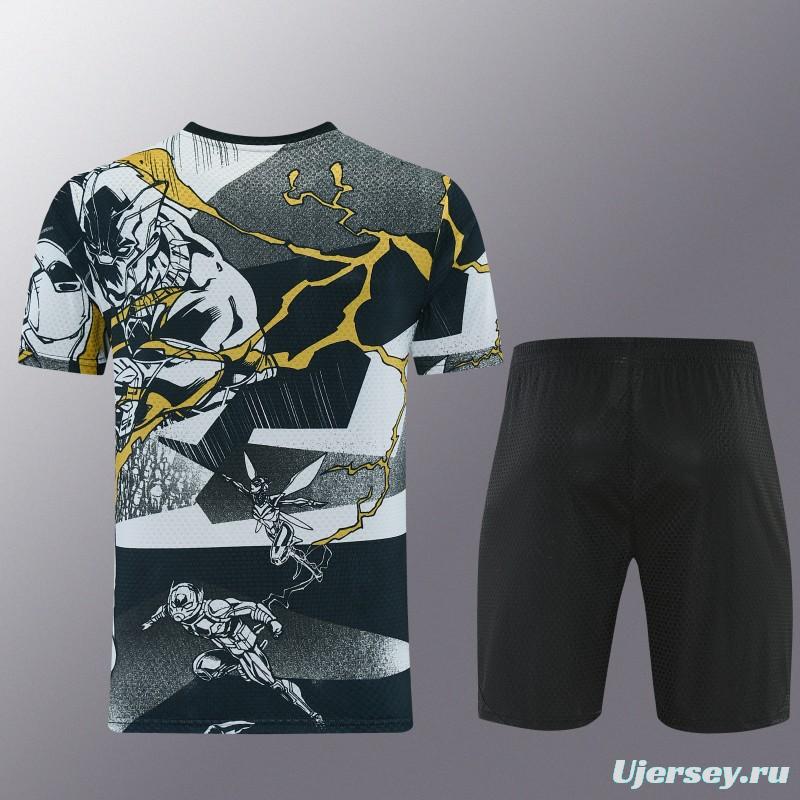 26/27  Real Madrid Black x Marvel  Short Sleeve+Soccer Shorts