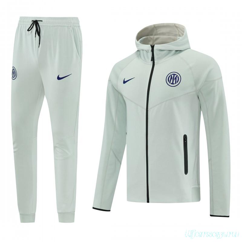 26/27 Inter Milan Light Mint Full Zipper Hooded Tracksuit + Long Pants