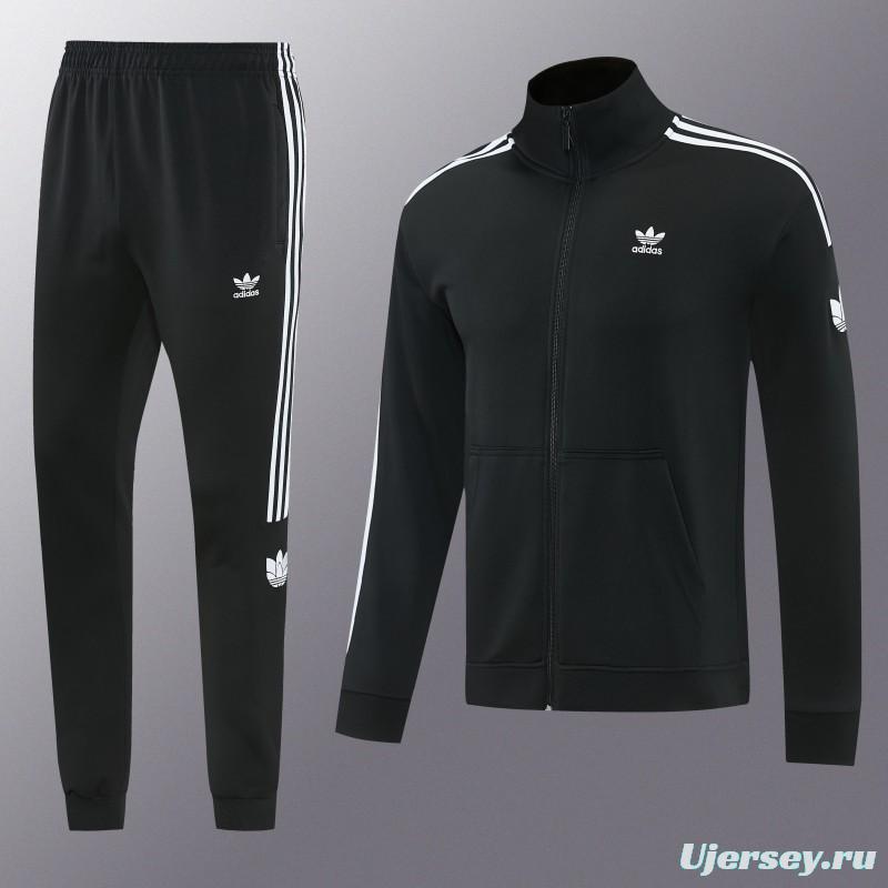 2026 Adidas Black Full Zipper Jacket + Long Pants