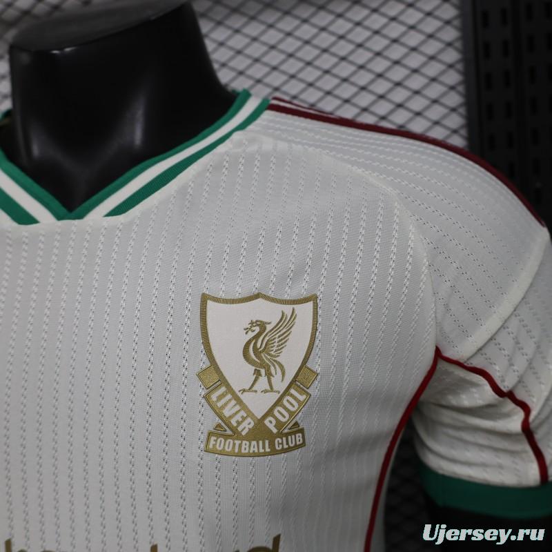 Player Version 26/27 Liverpool FC Off-White with Gold Crest  Special Edition Away Jersey