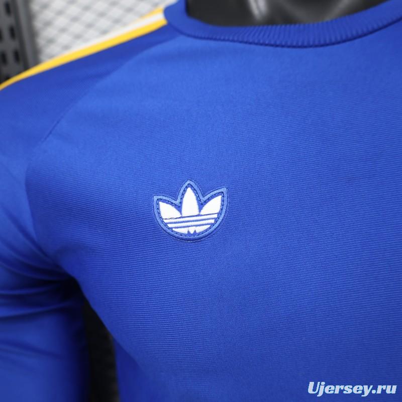 Player Version 2026 Real Madrid Blue Long Sleeve  Adidas Originals Retro Special Edition Jersey
