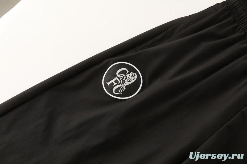 26/27 Chelsea Black Full Zipper Hooded Jacket Tracksuit + Long Pants