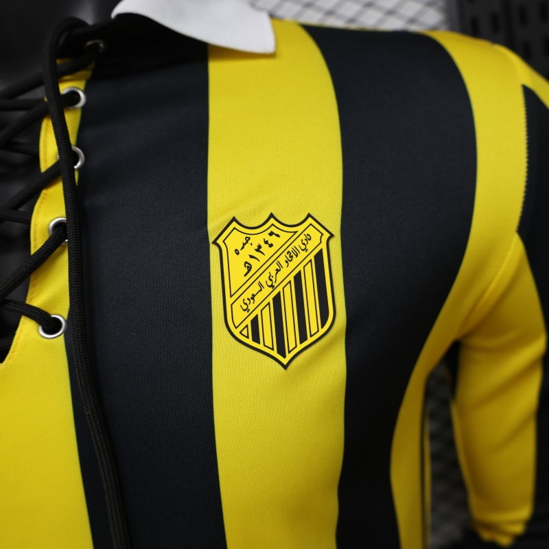 Player Version 2026 Peñarol Yellow & Black Vertical Stripes Long Sleeve Retro Heritage Jersey