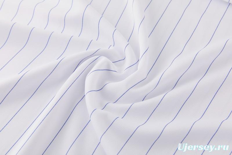 26/27 Chelsea FC White Stripes Short Sleeve+Blue Soccer Shorts