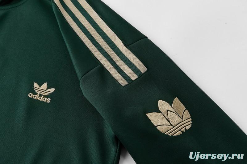 2026 Adidas Navy Green  Full Zipper Jacket + Long Pants