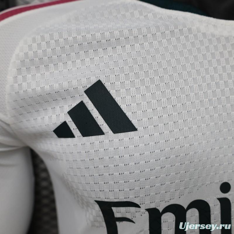 Player Version 26/27 Real Madrid White with Burgundy Stripe Long Sleeve Home Jersey