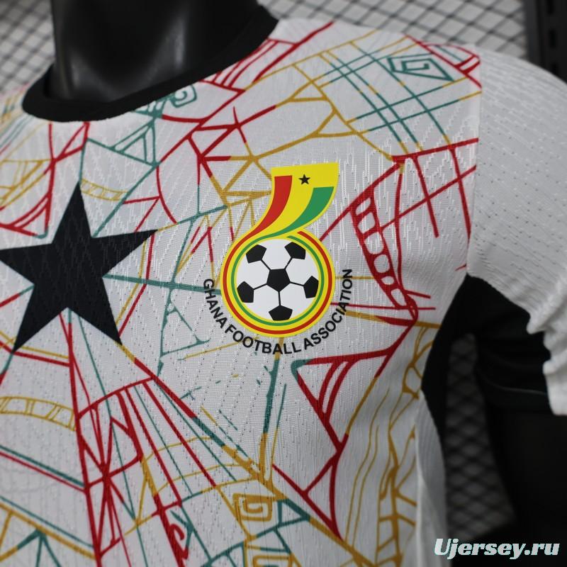 Player Version 2026 Ghana White with Multicolor Pattern Special Edition Jersey