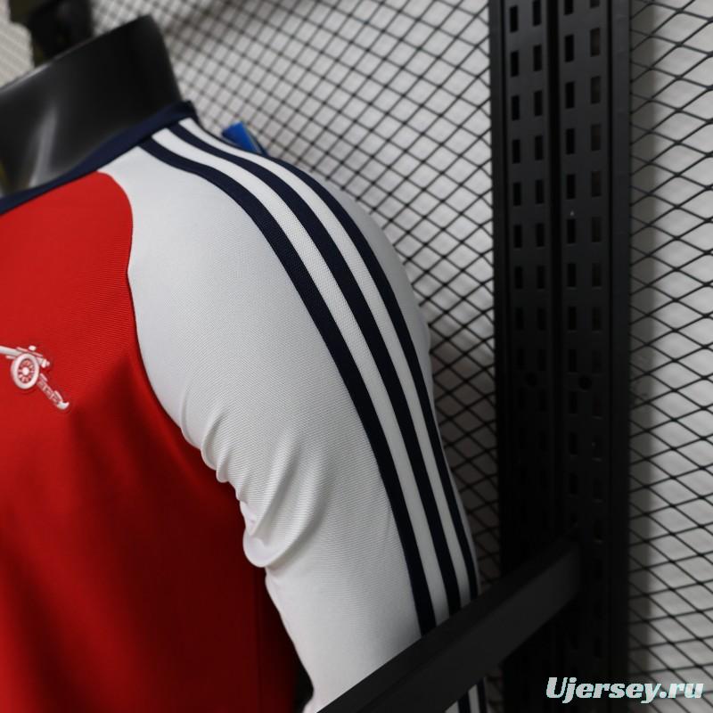 Player Version 2026  Arsenal x Adidas Originals Retro Red with White Long Sleeve Raglan Home Jersey