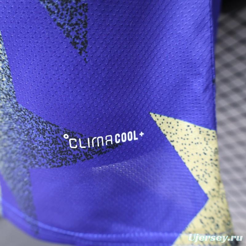 Player Version 2026  Argentina AFA Adidas Special Edition Royal Blue Gold Star Print Champions Jersey