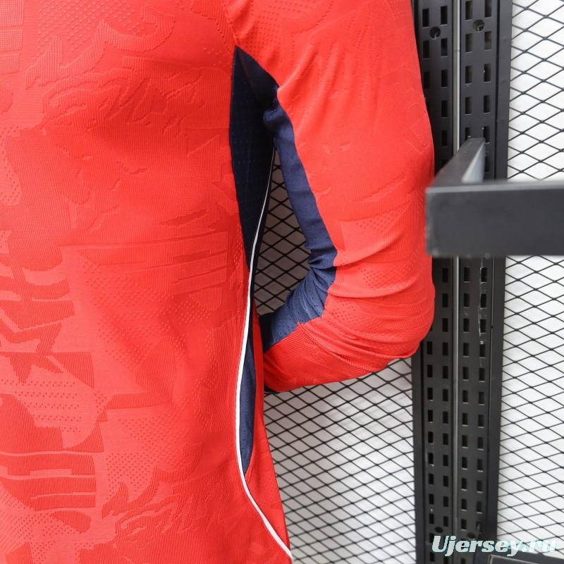 Player Version 26/27 England Away Red Long Sleeve Jersey