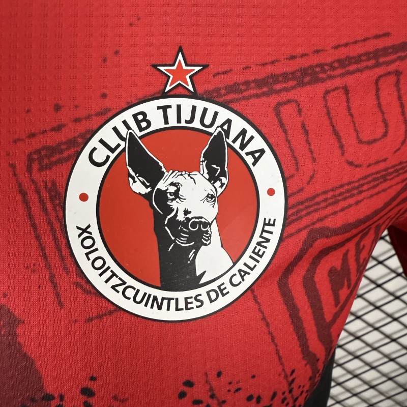 Player Version 25/26 Club Tijuana Red & Black home Jersey