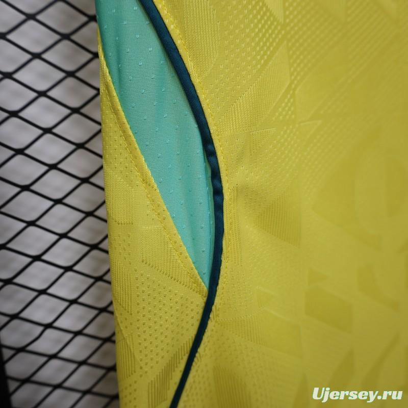 Player Version Women 2026  Brazil Yellow with Green Home Jersey